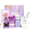 Birthday Mother's Day Women's Self Care Gift Basket Vanilla Relaxing Spa Stainless Steel 16oz Tumbler Pink-Purple Gift Box Set