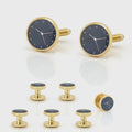 Customized Gold Cufflinks Luxury Tie Clips for Men-Wedding Engagement Party Anniversary Gift Set