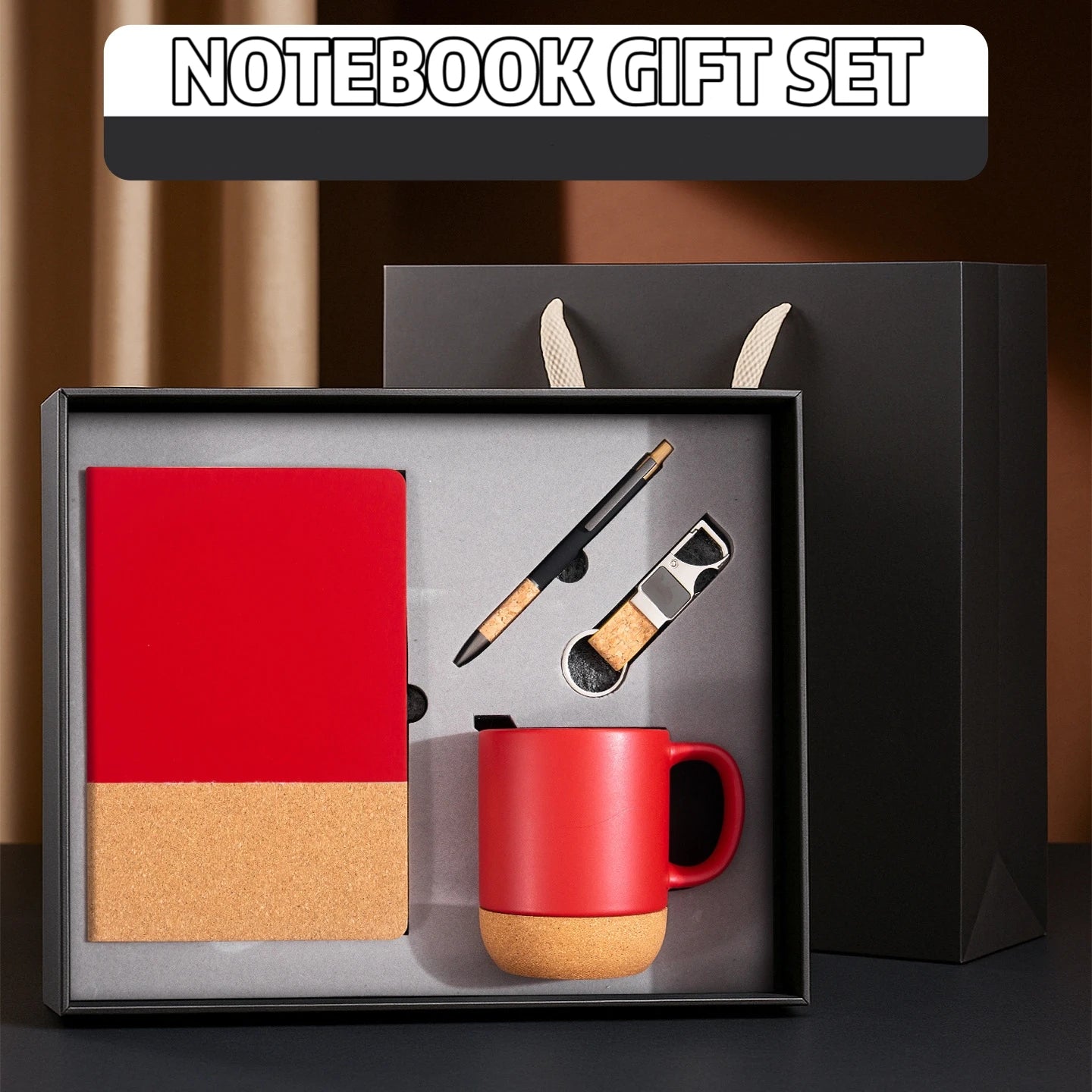 Modern Chinese Minimalist Notebook Set Cork-Backed Vintage Journal