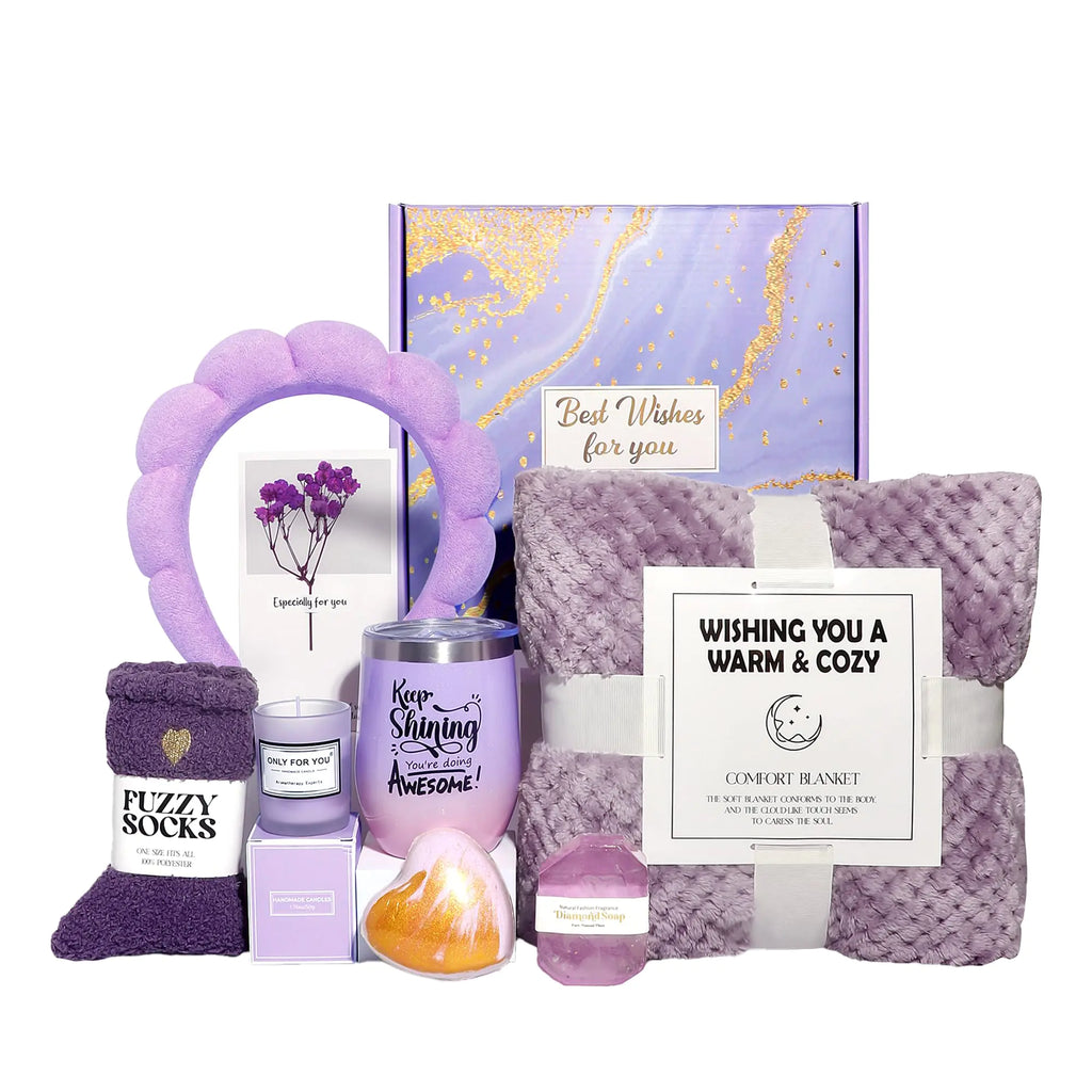 Women Care Package with Flannel Blanket