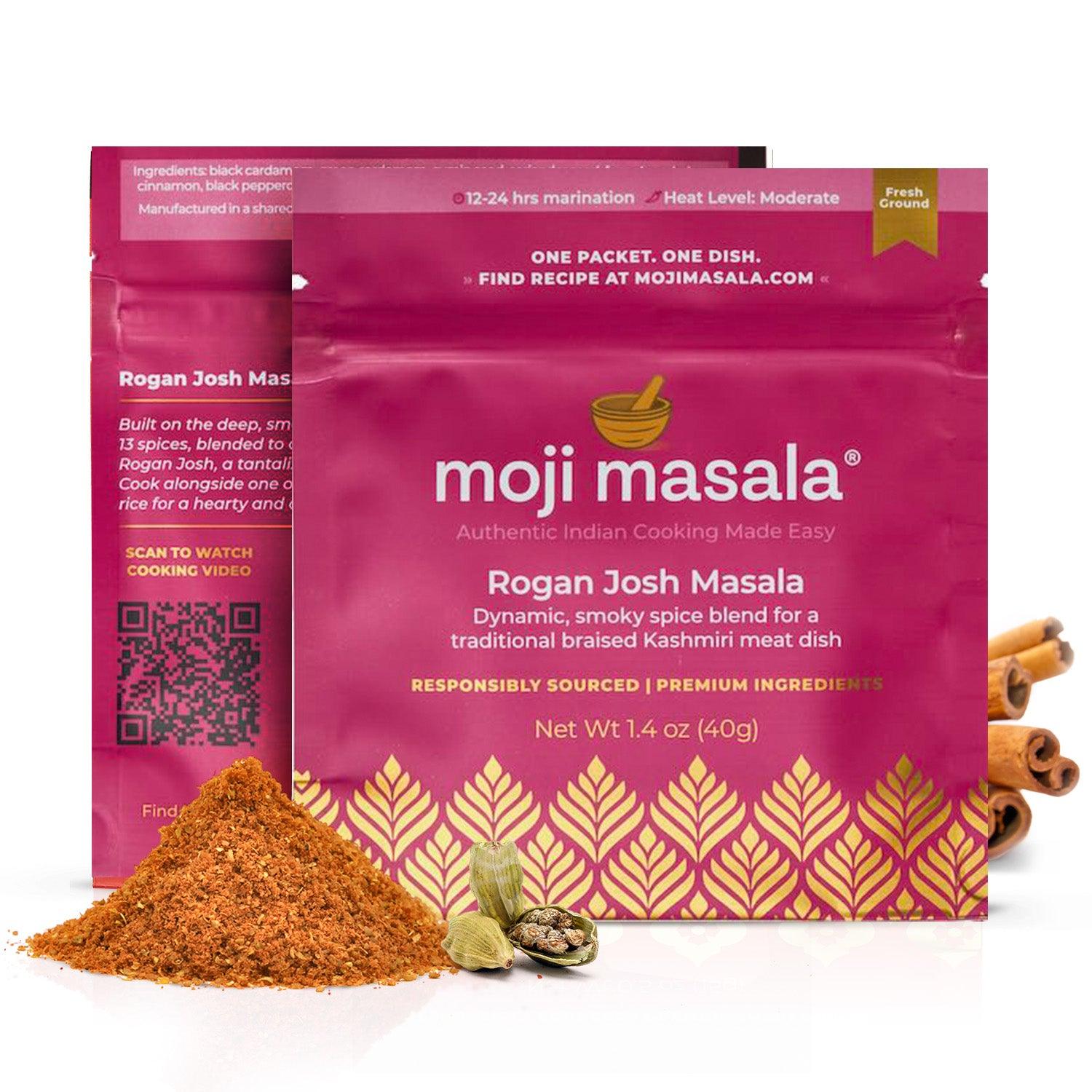 Complete Indian Spice Gift Set – All 14 Blends for Meat, Fish, Vegetable & Rice Dishes | Pre-Measured, 14 Recipes | moji masala®
