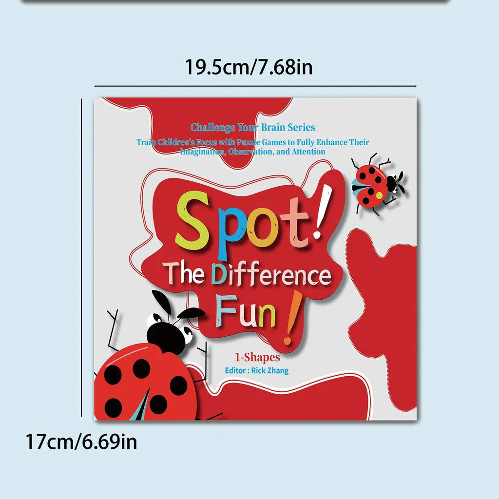 Spot the Difference Puzzle Books for Kids—8-Book Set (Shapes, Colors, Daily Life, Stories, Animals, Plants) — Find Activity