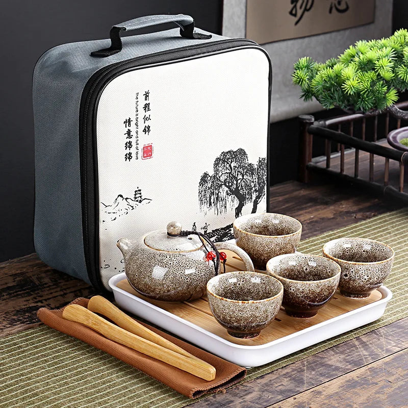 Travelling Bag 4 Cups Chinese Kung Fu Tea Set