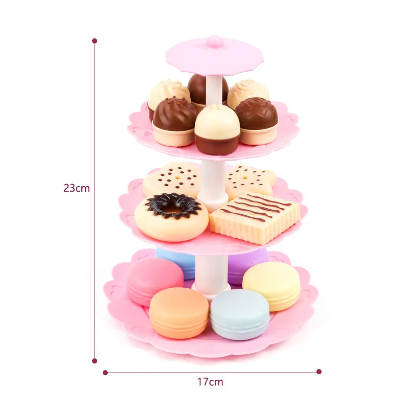 23PCS Children Kitchen Set Birthday Cake Toy Girl Simulation Food Cookies Chocolate Kids Education Play House For 3 Years Gifts
