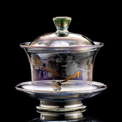 Colorful Glass Teacup Set