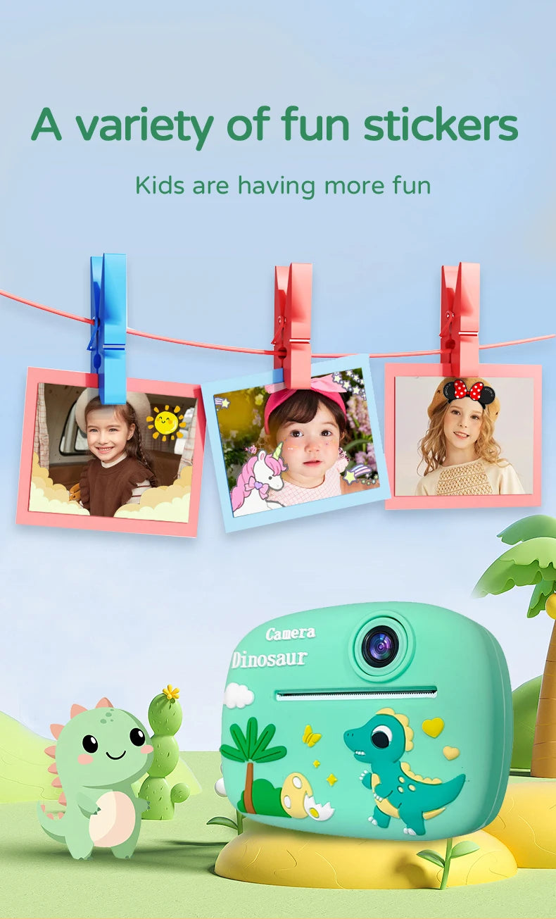 Birthday Gift Set Kids Photo Digital Camera Printer with Games Mini Digital Video Child Instant Print Camera Girl Boy Christmas