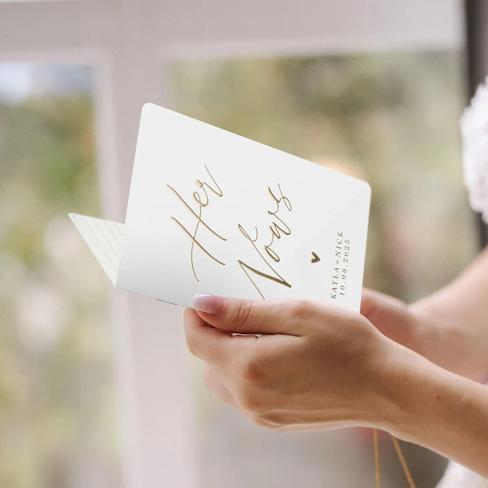 Personalized Wedding Vow Books Her Vows His Vows Custom Wedding Vow Book with Name and/or Date Set of 2 Promises Books