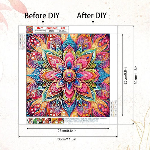 1 DIY special shaped diamond painting mandala for frameless art kit