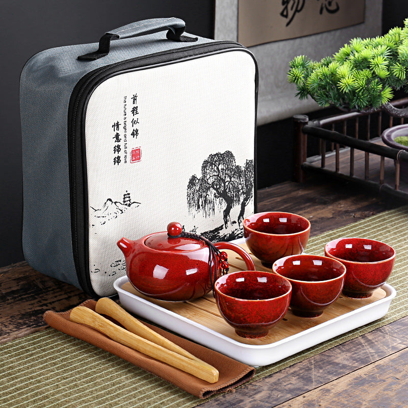 Travelling Bag 4 Cups Chinese Kung Fu Tea Set
