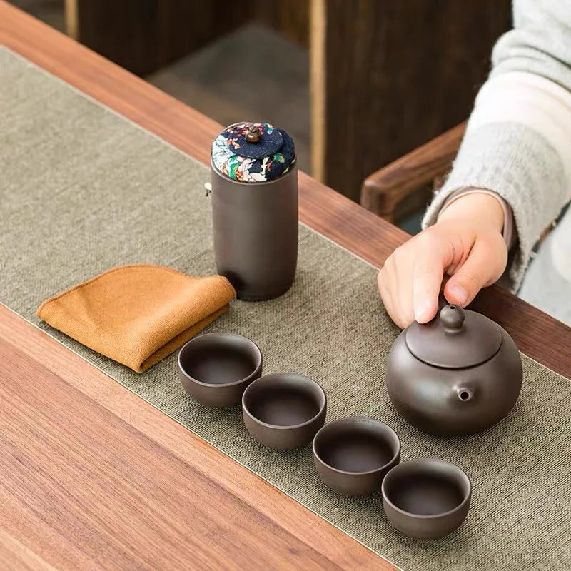 Portable Travel Kungfu Bag Tea Set