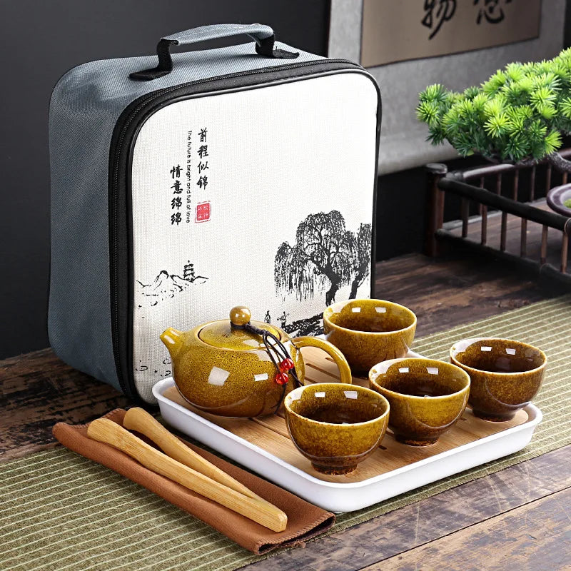 Travelling Bag 4 Cups Chinese Kung Fu Tea Set