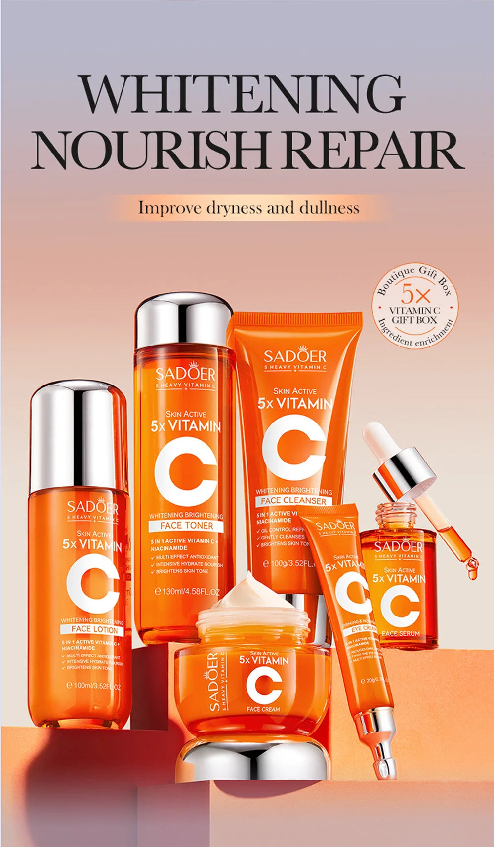 Vitamin C Skincare 6-Piece Gift Set