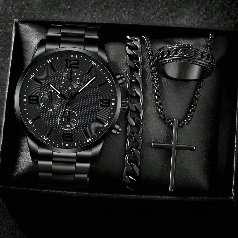 4PCS Business Men's Gift Box Watch Set