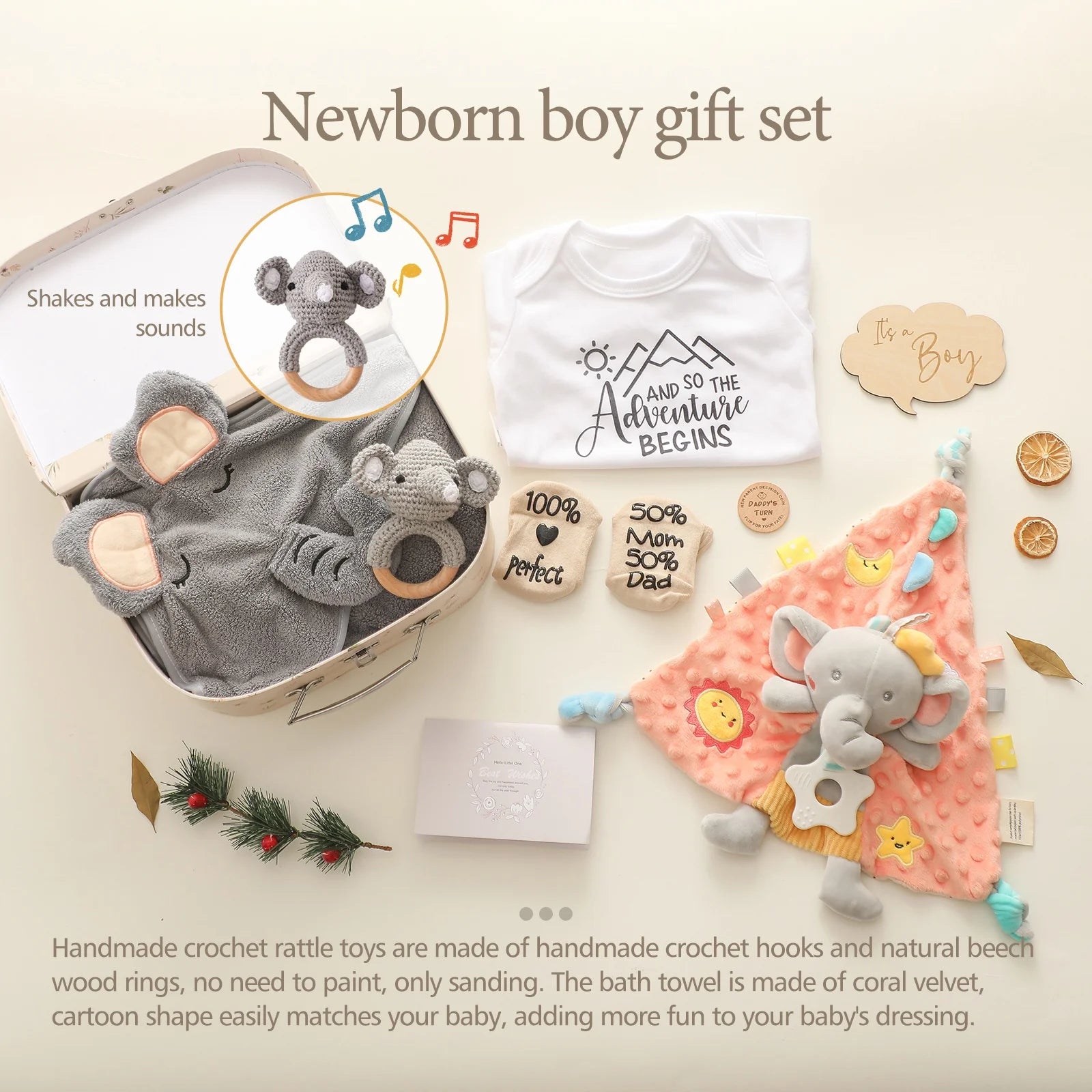 Premium Baby Girl Gift Basket Set - Perfect for Baby Shower Baby Birth, Includes Clothes, Toys & More Photography Accessories