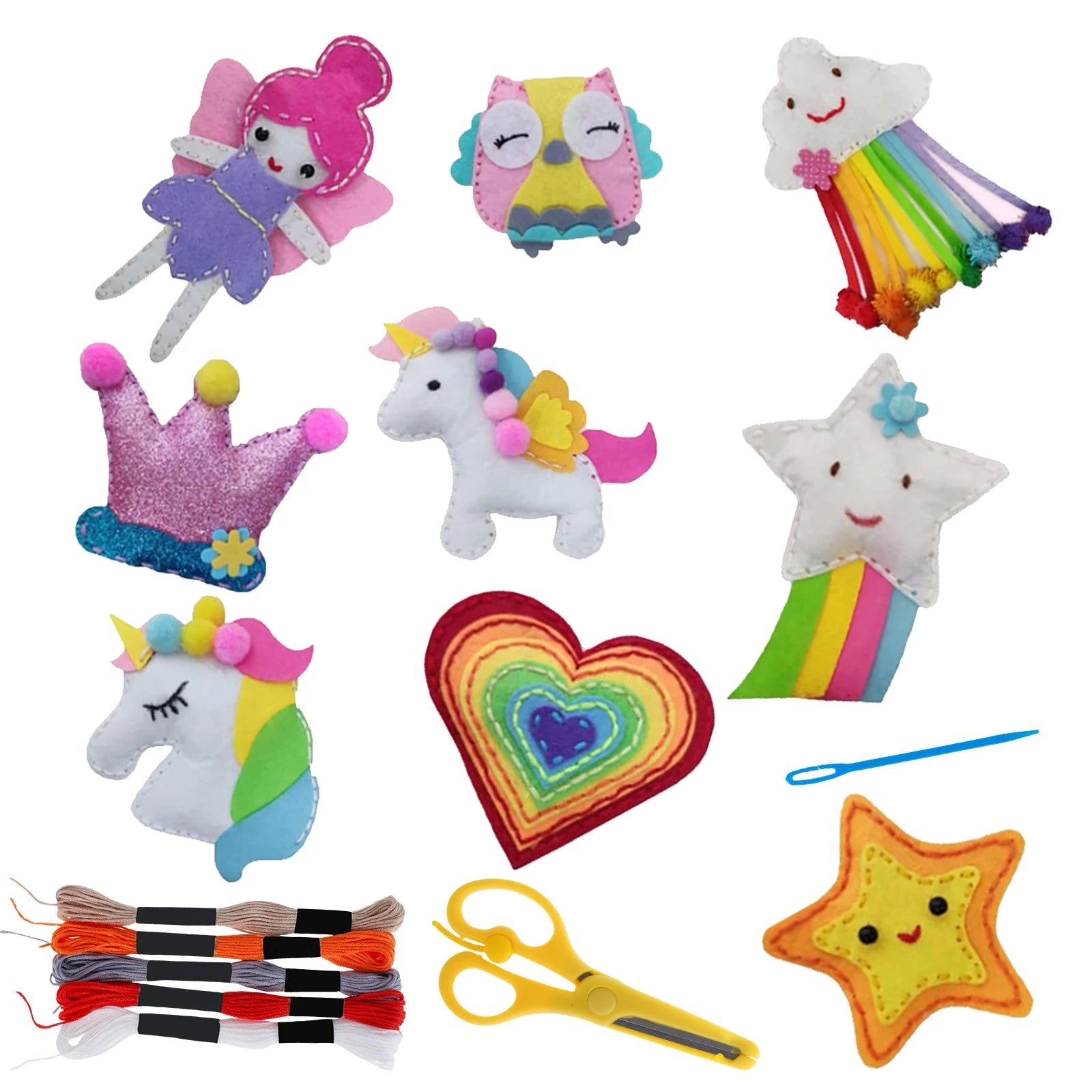 9/8/5Pcs Kids Sewing Kit DIY Felt Sewing Craft Kit Preschool Educational Toy Plush Animals For Kids Beginners Art Christmas Gift