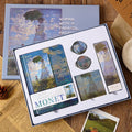 Vintage Handbook Gift Box for Students And Teachers Van Gogh Monet Oil Painting Art Handbook Material Set