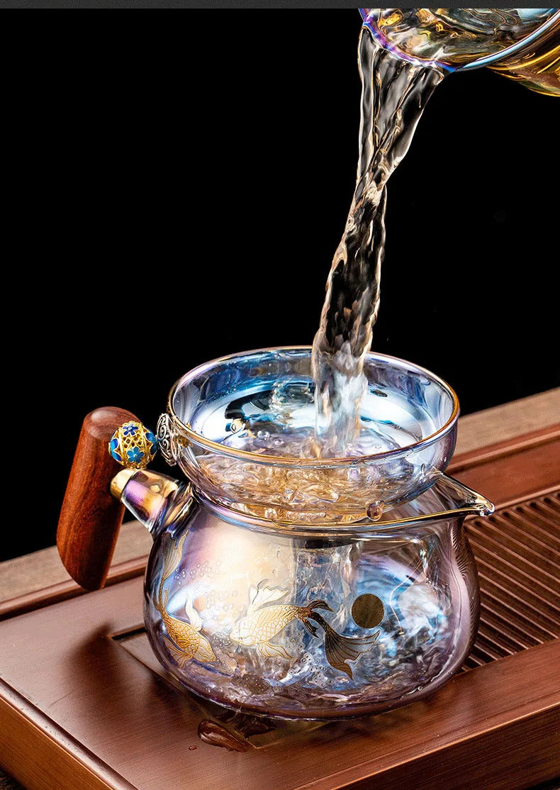 Colorful Glass Teacup Set