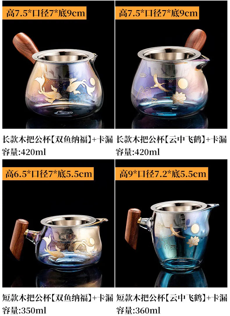 Colorful Glass Teacup Set