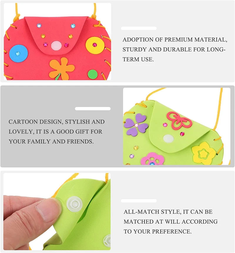 Sew Your Own Purses Sewing Bags Kit Kids Craft Girls Beginners Supplies Party Favors Group Activities Project for Preschool Gift