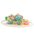 Wooden Afternoon Tea Set Toy Pretend Play Food Learning Role Play Game Early Educational Toys for Toddlers Girls Boys Kids Gifts