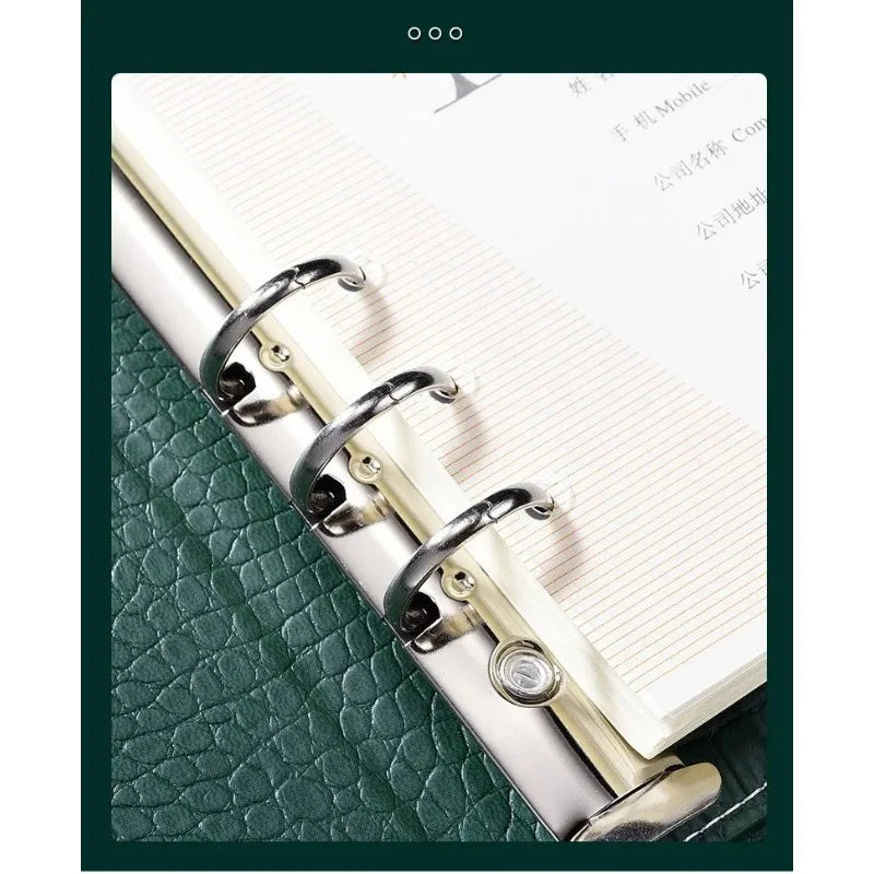 Crocodile Stripe Loose Leaf Notebook Password Book