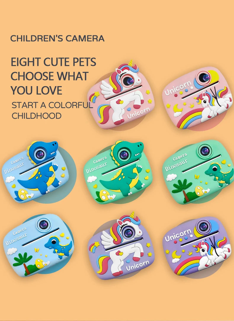 Birthday Gift Set Kids Photo Digital Camera Printer with Games Mini Digital Video Child Instant Print Camera Girl Boy Christmas