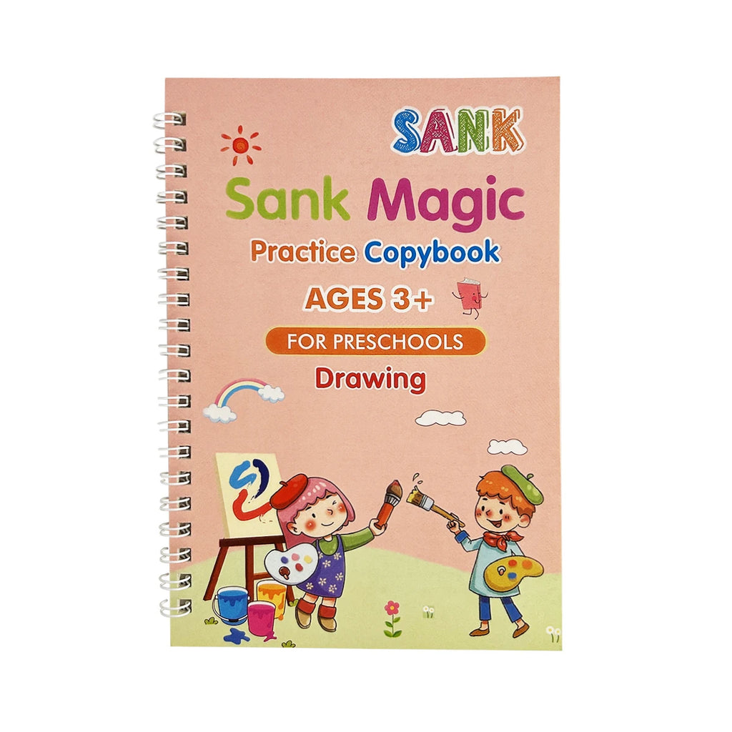 4 Booksset Notebook Spanish Sketchbook Montessori Calligraphy Magic Book Copybook  Handwriting Early Learn
