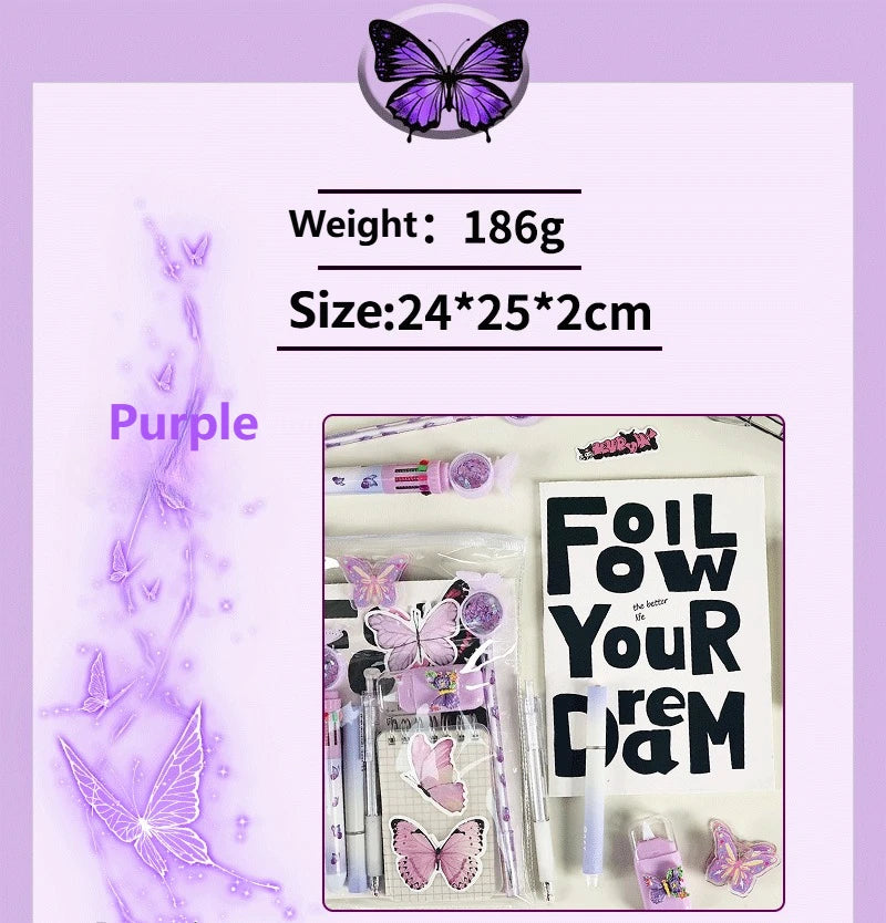 9-Pcs/Set Aesthetic Butterfly Stationery Set