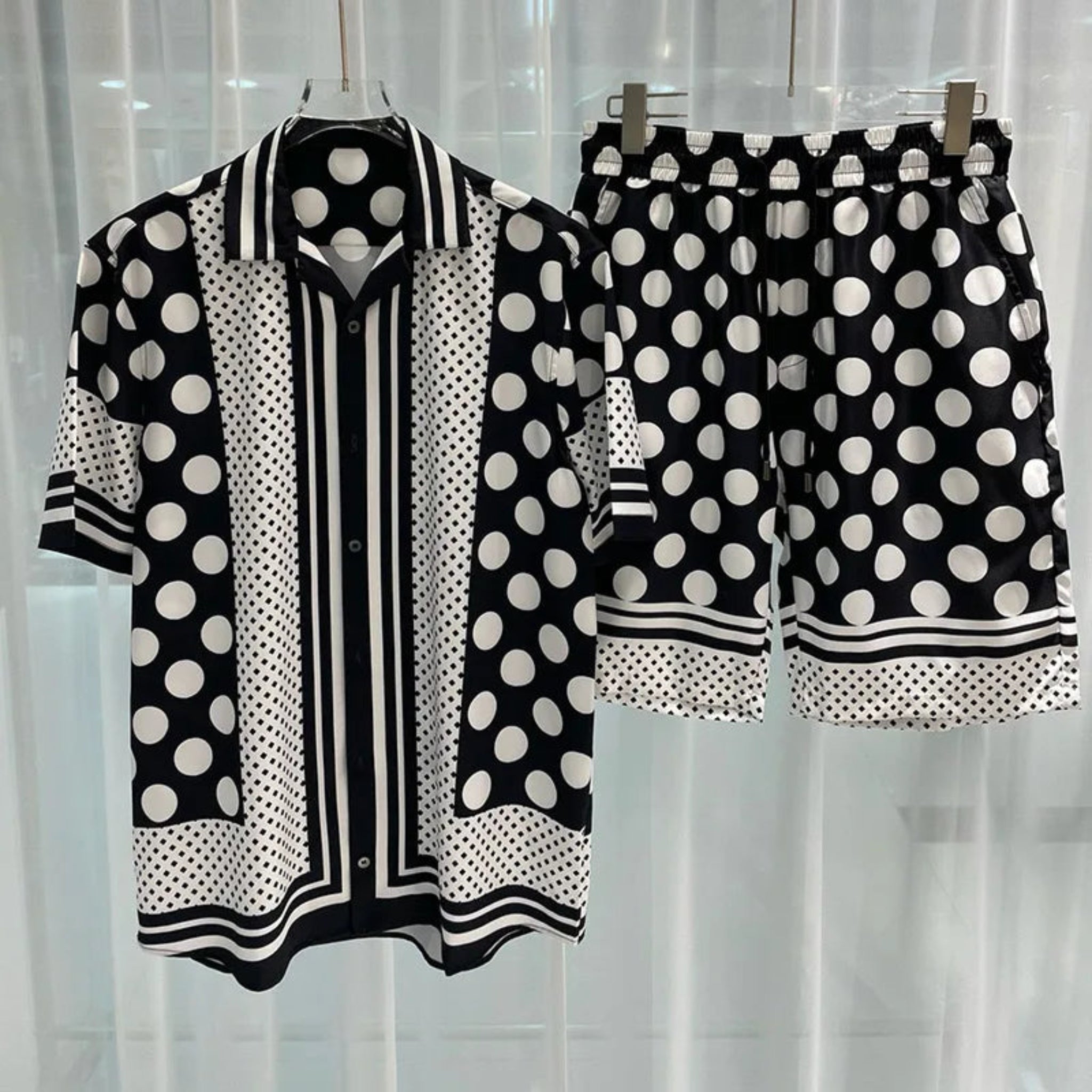 3D printed Beach Short Sleeved Shirt Shorts Set