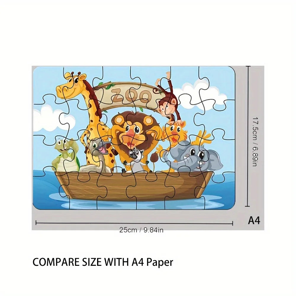 Kid's educational puzzles 12 sets, Kid's primary 24PCS learning and educational puzzle toys, Christmas/birthday gifts