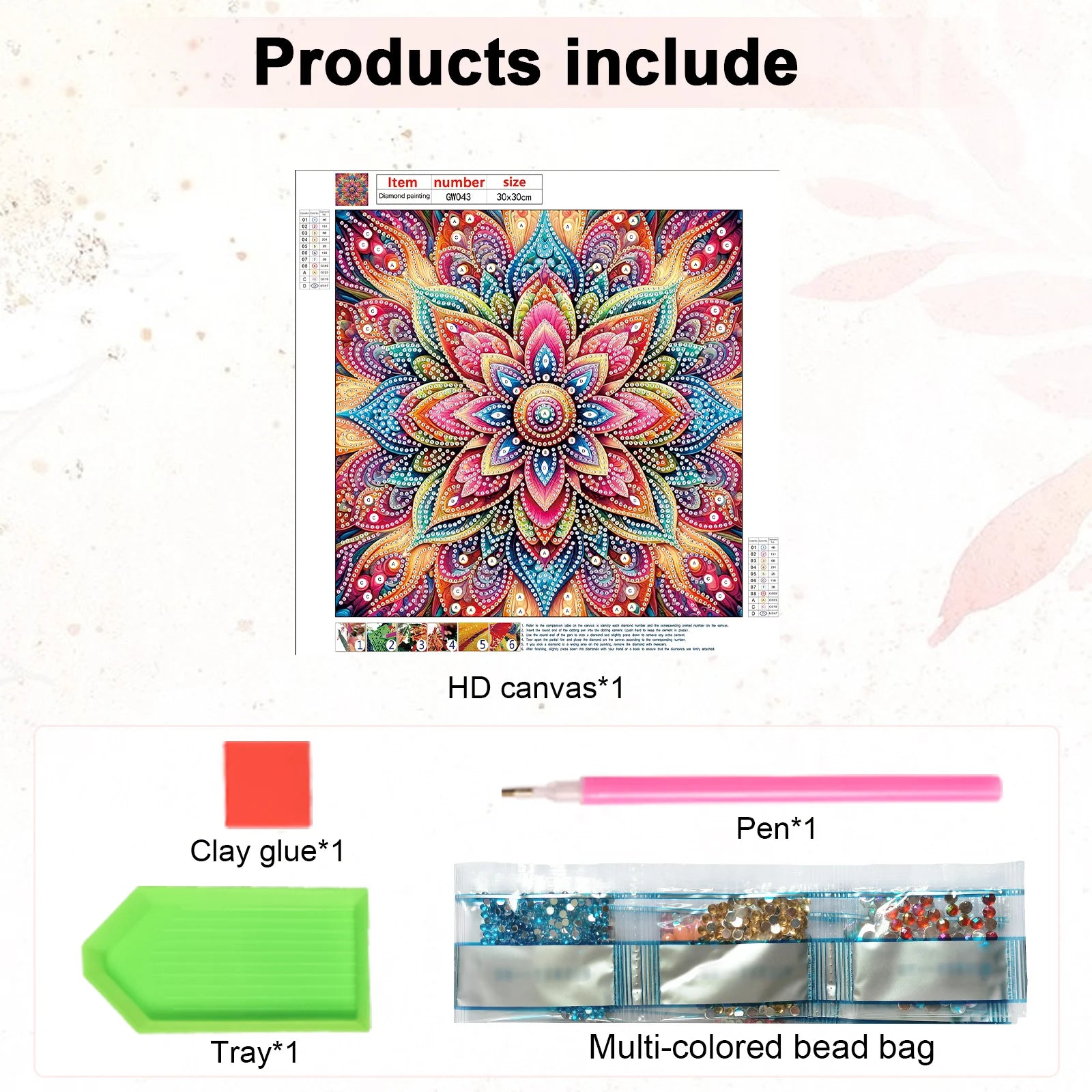 1 DIY special shaped diamond painting mandala for frameless art kit