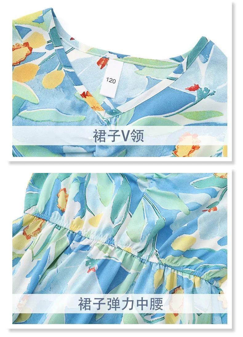 Parent-child Matching Beach Couple Daughter Same Dress Father Son Shirts SetClothes Summer Vacation Look Family Clothing Mother