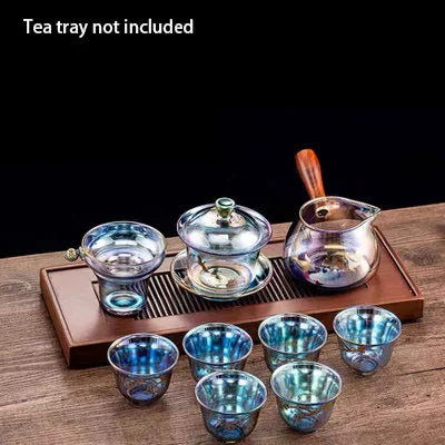 Colorful Glass Teacup Set
