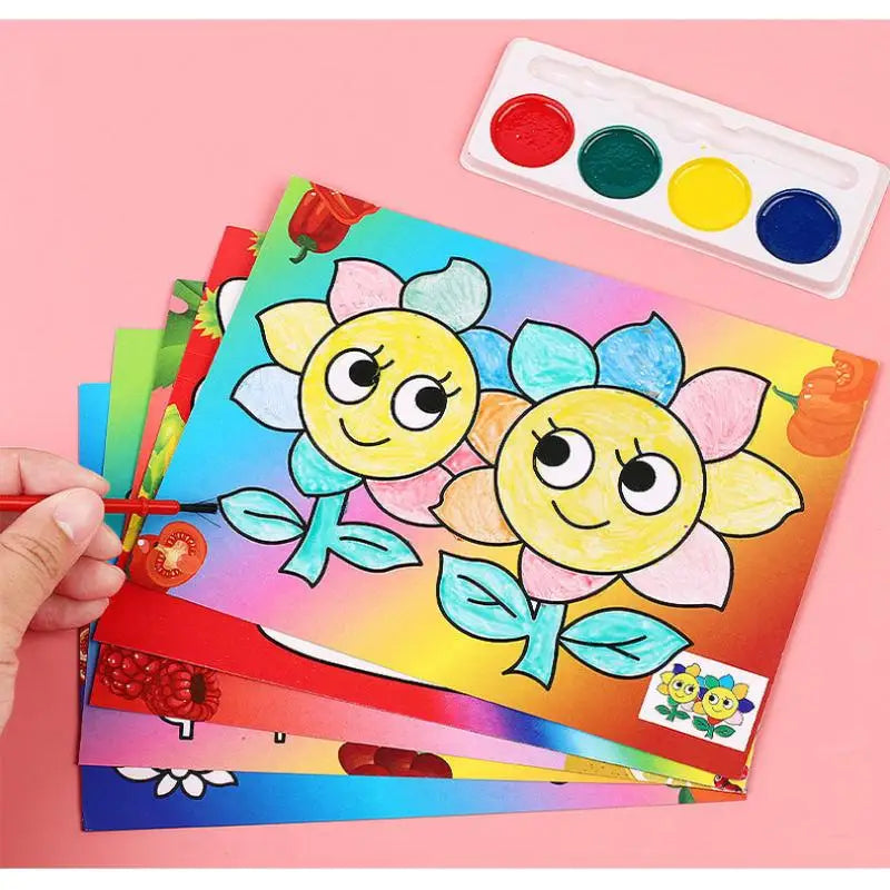 DIY Watercolor Painting Set Ideal Creative Gift for Kids Home Craft School Birthday Party Art Activities