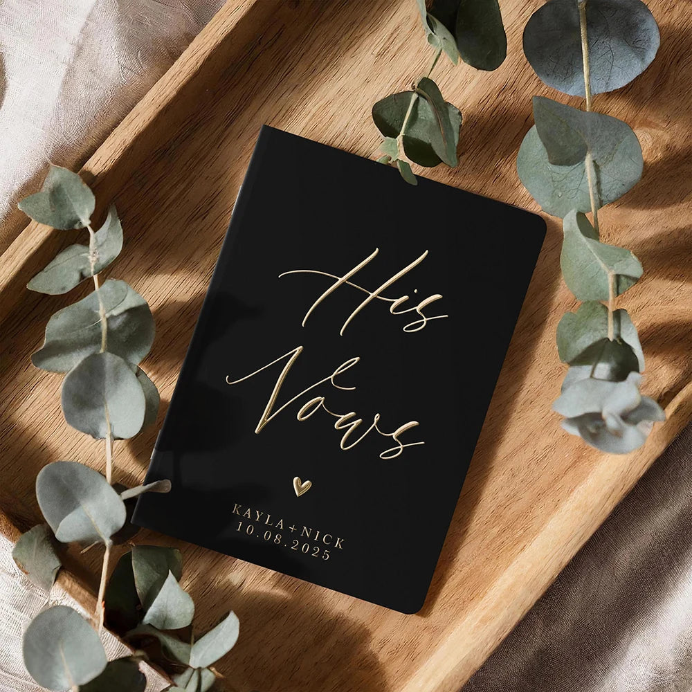 Personalized Wedding Vow Books Her Vows His Vows Custom Wedding Vow Book with Name and/or Date Set of 2 Promises Books