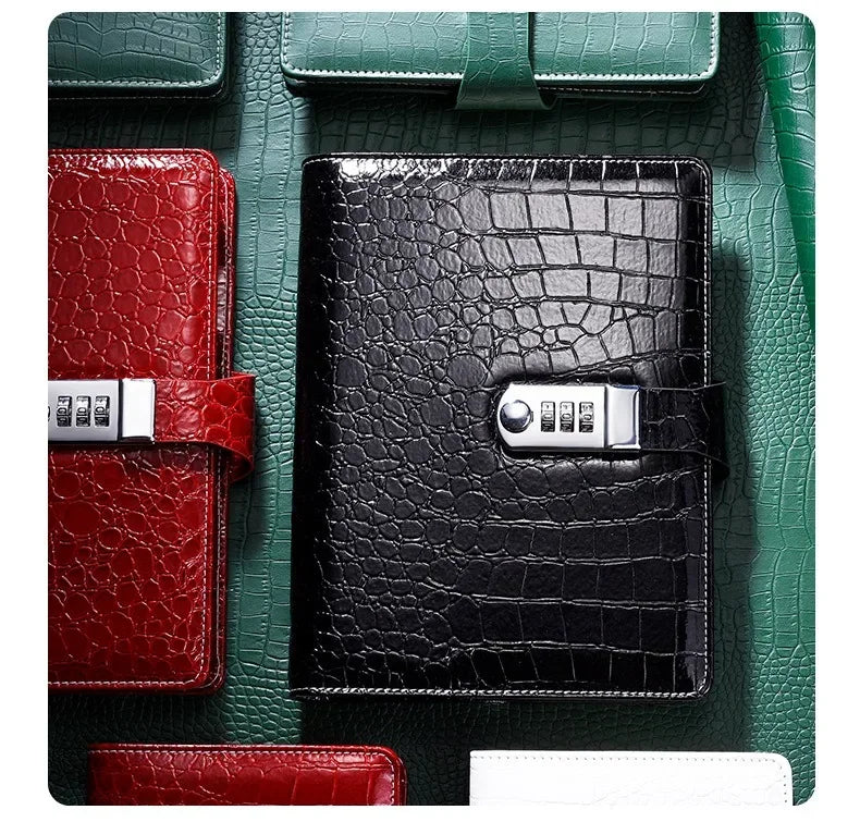 Crocodile Stripe Loose Leaf Notebook Password Book
