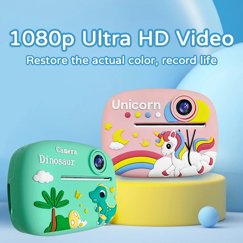 Birthday Gift Set Kids Photo Digital Camera Printer with Games Mini Digital Video Child Instant Print Camera Girl Boy Christmas