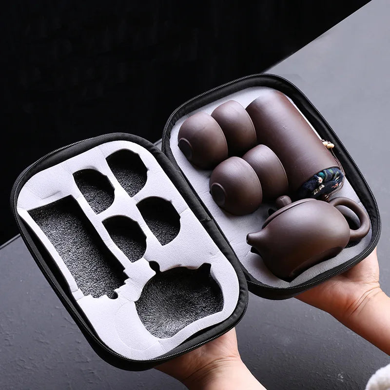 Portable Travel Kungfu Bag Tea Set