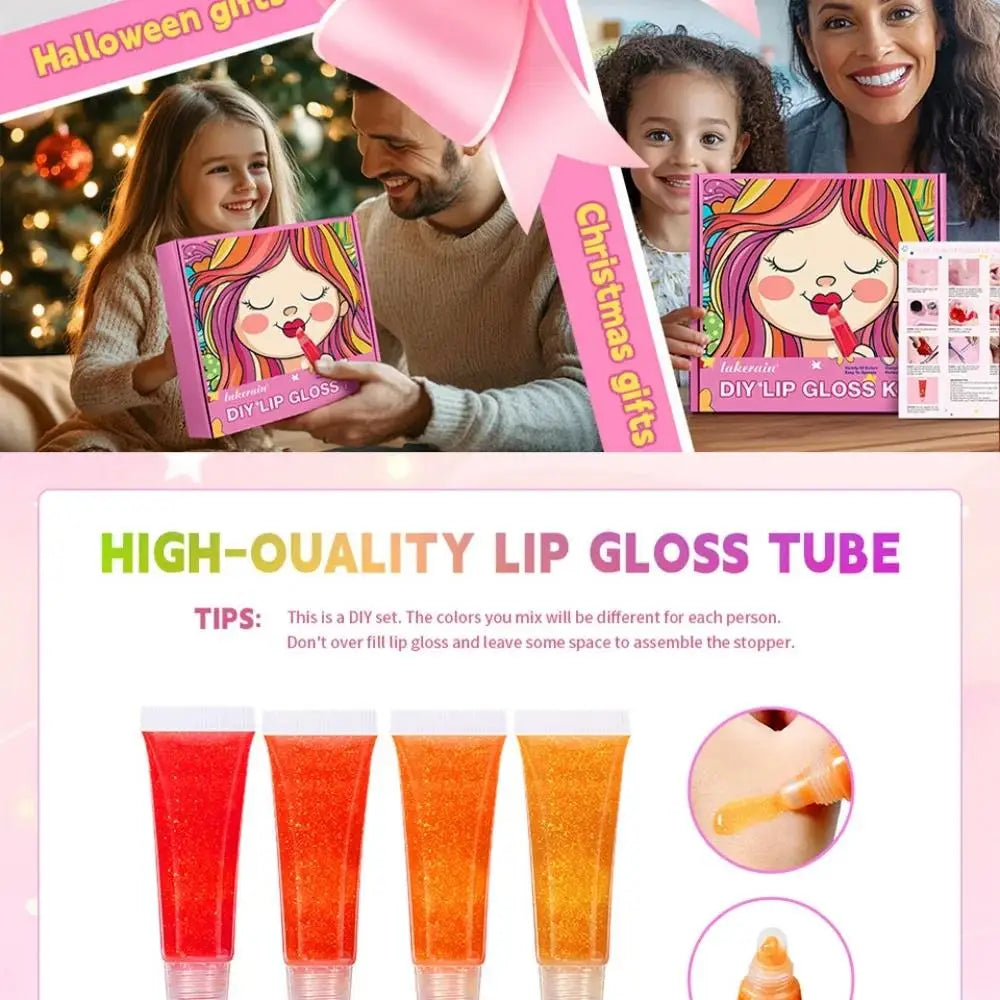 Kids DIY Lip Gloss Making Kit Creative Fun Makeup Set With Multiple Colors Easy To Use Tools Perfect Gift For Children