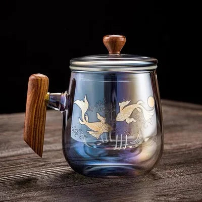 Colorful Glass Teacup Set