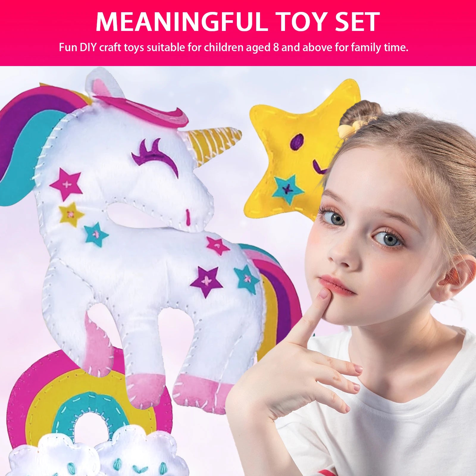 9/8/5Pcs Kids Sewing Kit DIY Felt Sewing Craft Kit Preschool Educational Toy Plush Animals For Kids Beginners Art Christmas Gift