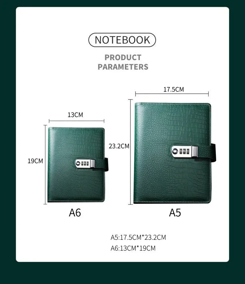 Crocodile Stripe Loose Leaf Notebook Password Book