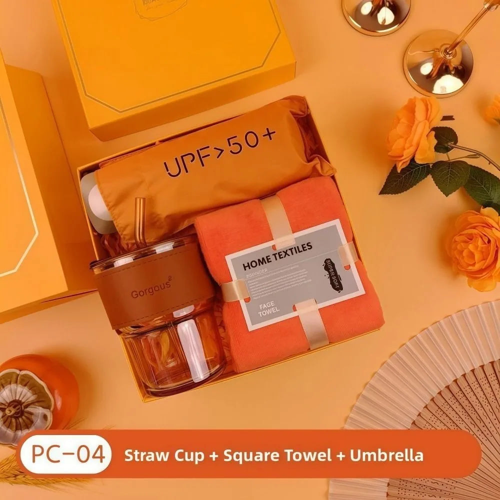 3 IN 1 Luxury personalized Gift Set- Orange