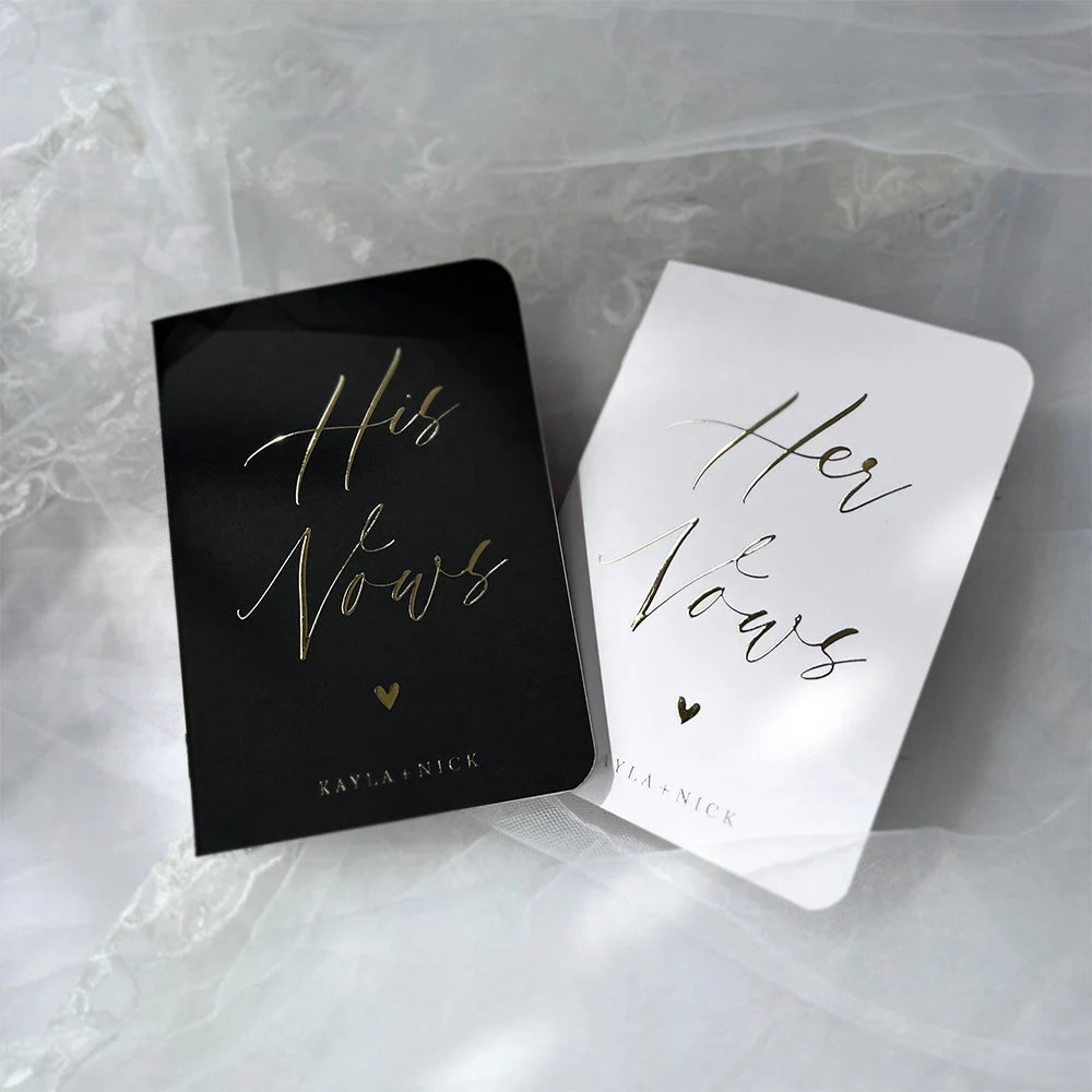 Personalized Wedding Vow Books Her Vows His Vows Custom Wedding Vow Book with Name and/or Date Set of 2 Promises Books