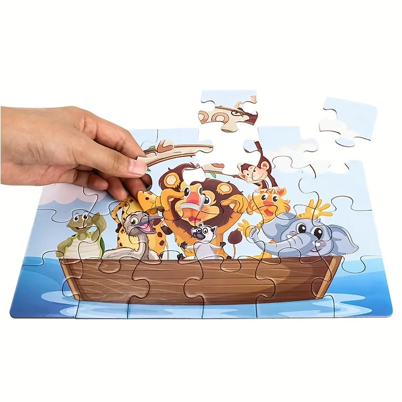 Kid's educational puzzles 12 sets, Kid's primary 24PCS learning and educational puzzle toys, Christmas/birthday gifts