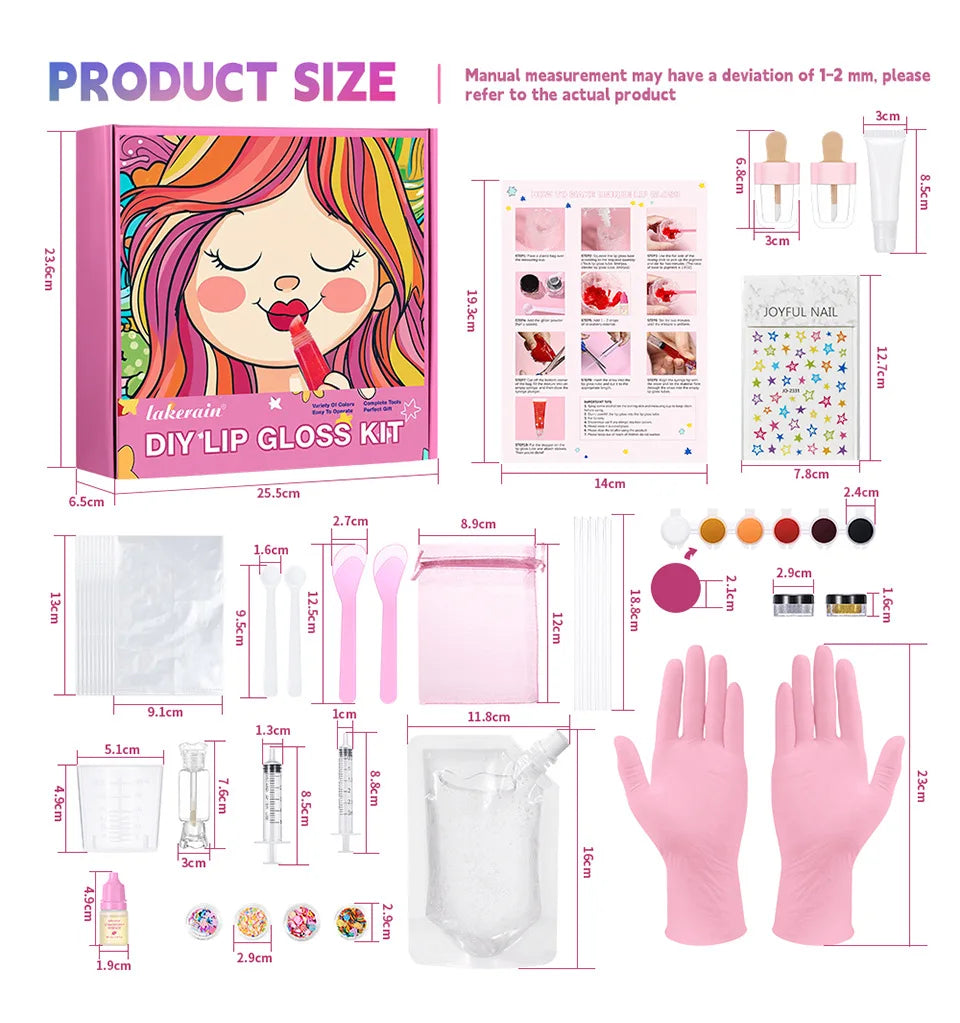 Kids DIY Lip Gloss Making Kit Creative Fun Makeup Set With Multiple Colors Easy To Use Tools Perfect Gift For Children