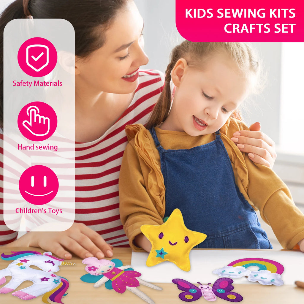 9/8/5Pcs Kids Sewing Kit DIY Felt Sewing Craft Kit Preschool Educational Toy Plush Animals For Kids Beginners Art Christmas Gift
