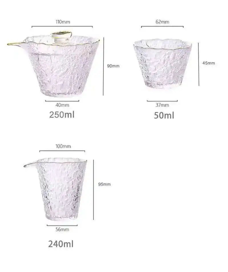 High Quality Hammer Glass Tea Set