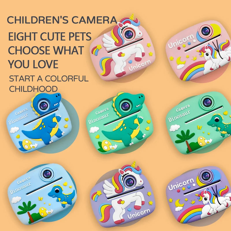 Birthday Gift Set Kids Photo Digital Camera Printer with Games Mini Digital Video Child Instant Print Camera Girl Boy Christmas