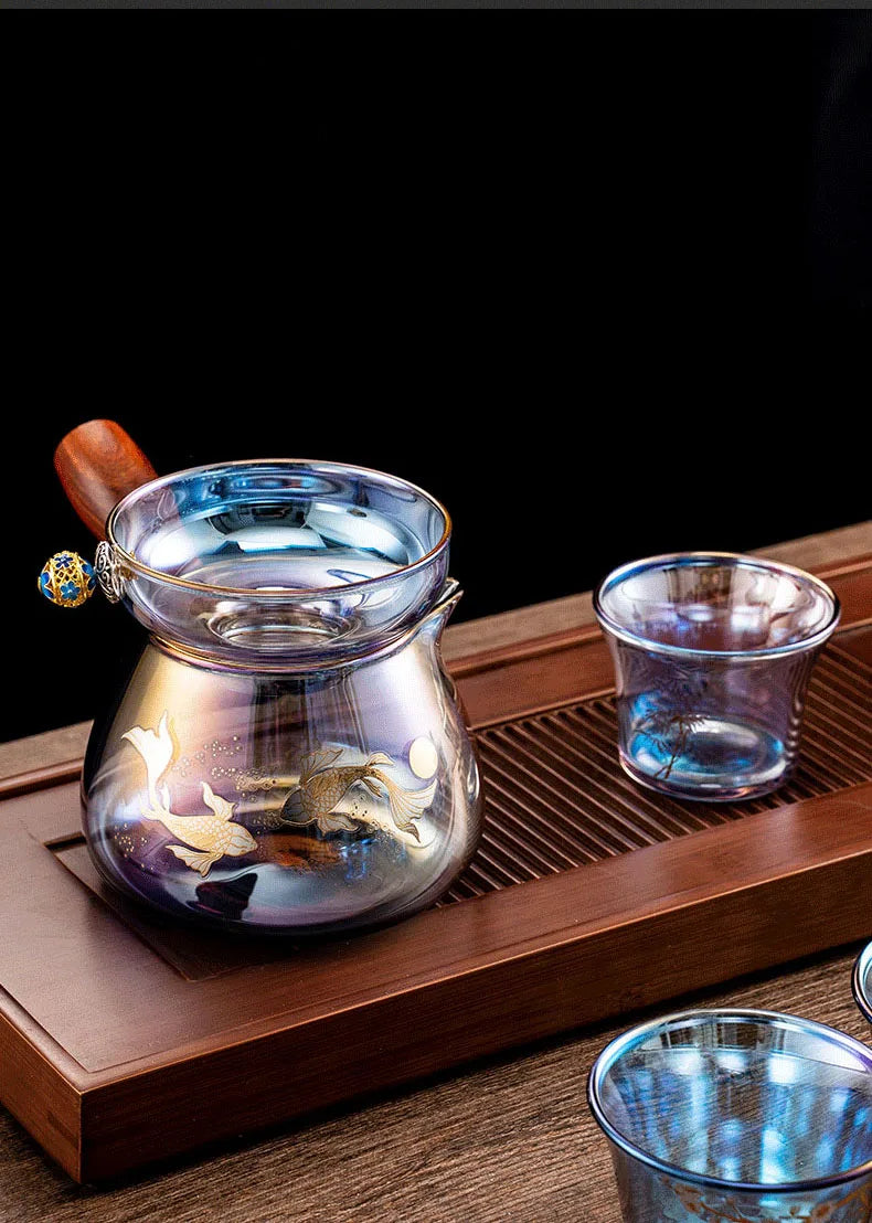 Colorful Glass Teacup Set